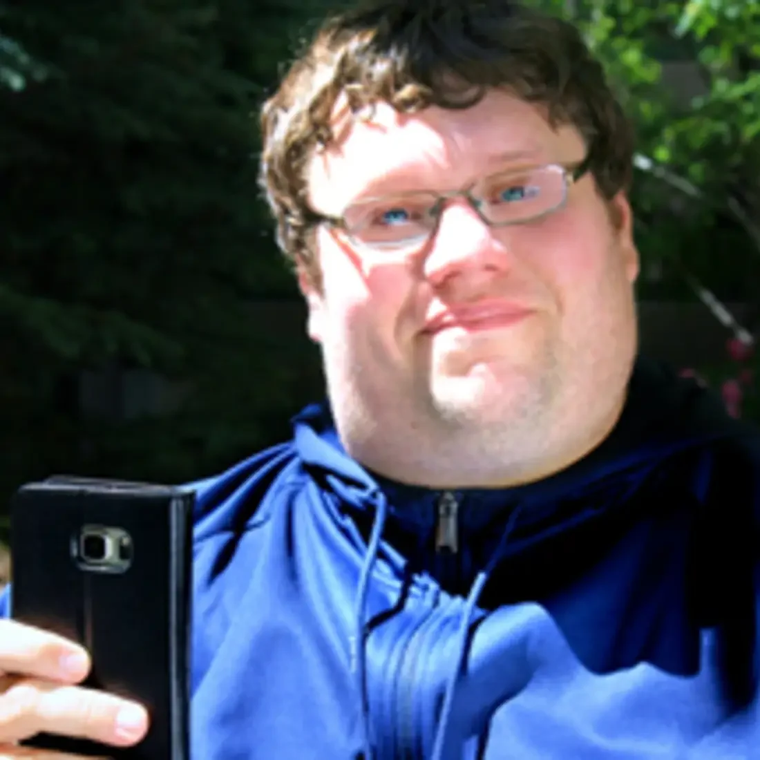 Casey Bosse, CWI student with his cell phone