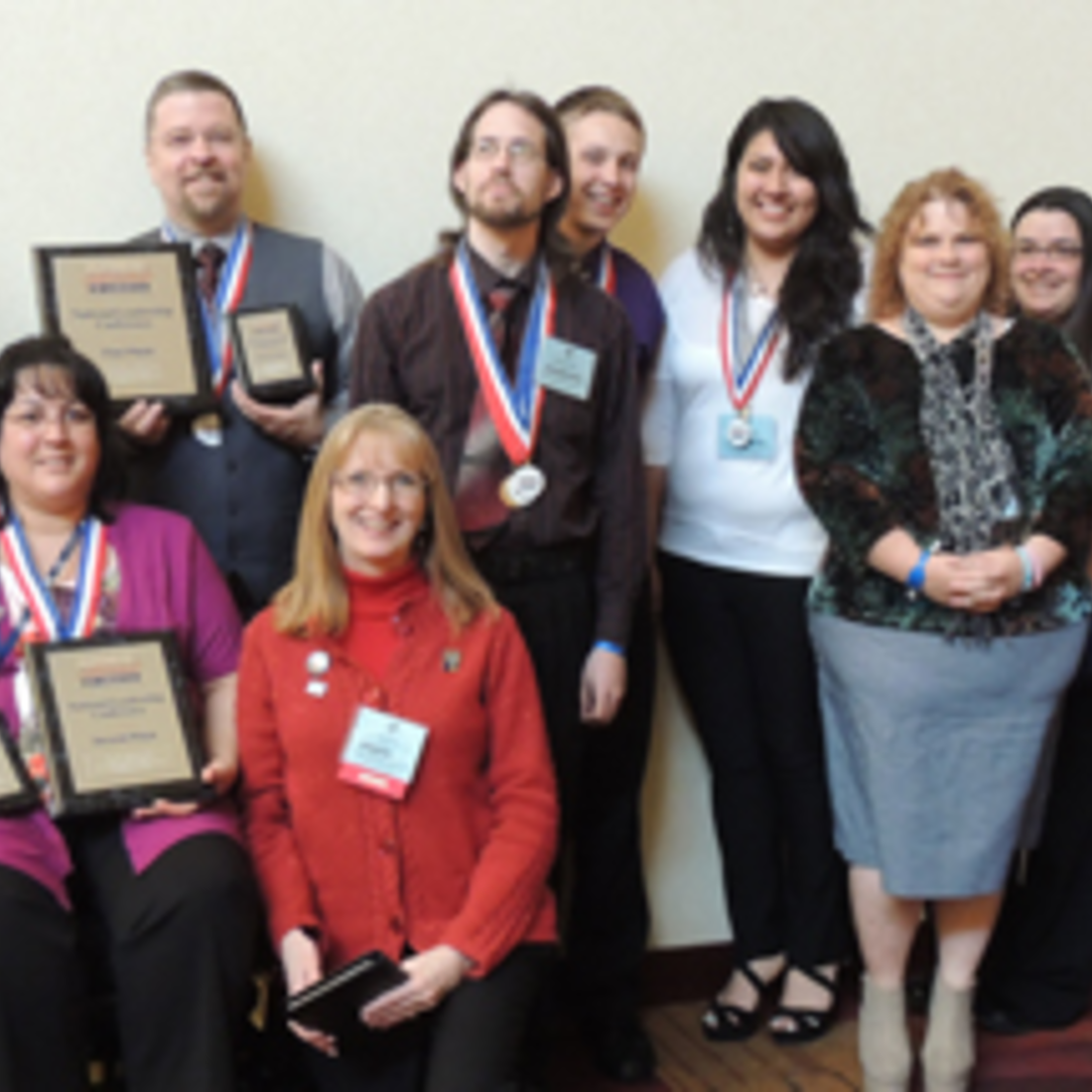 BPA students with their awards