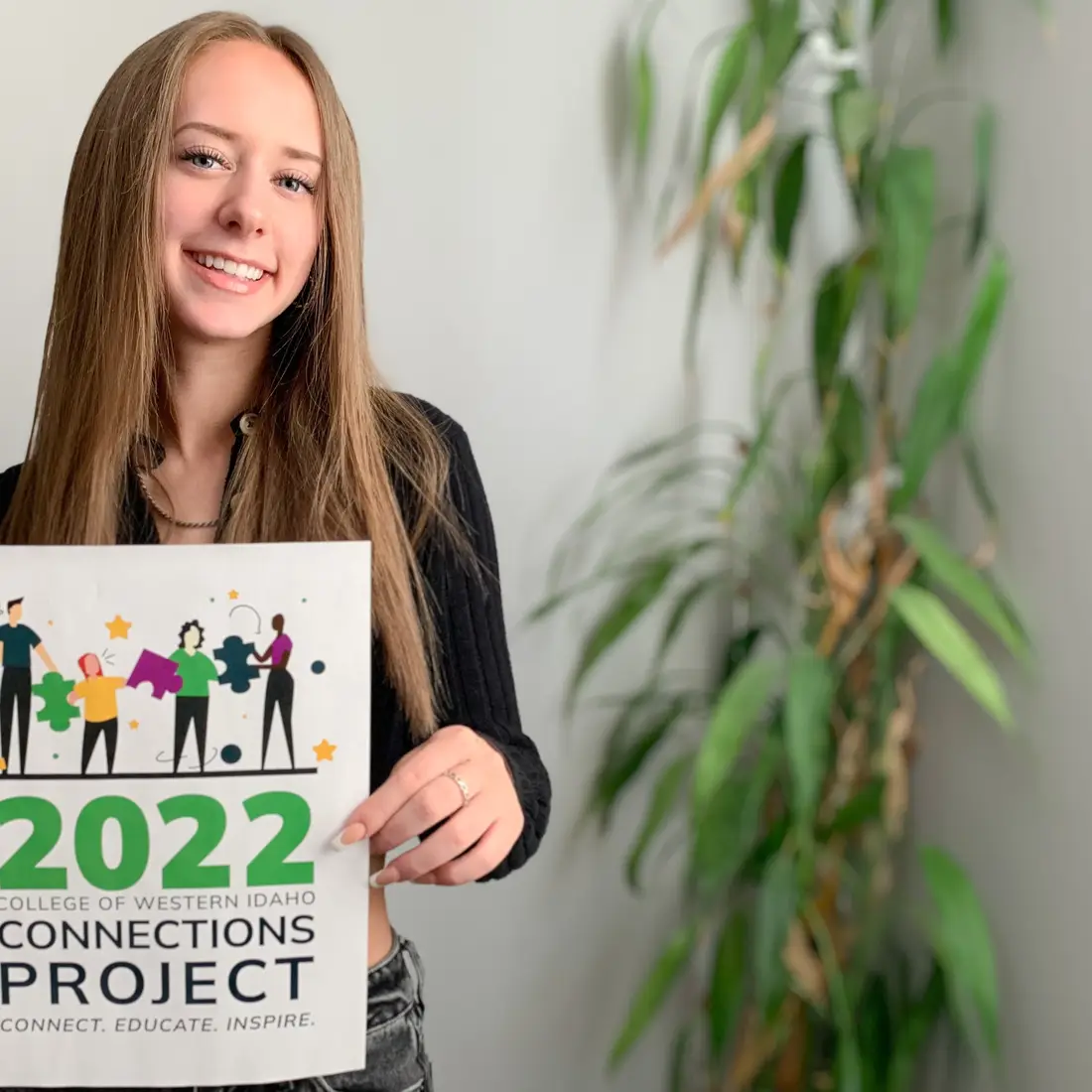 Brianna Daniels, winner of College of Western Idaho's 2022 Connections Project Logo Contest