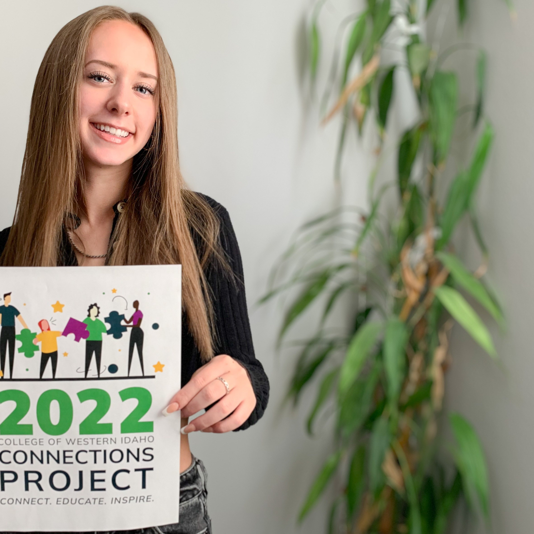 Brianna Daniels, winner of College of Western Idaho's 2022 Connections Project Logo Contest