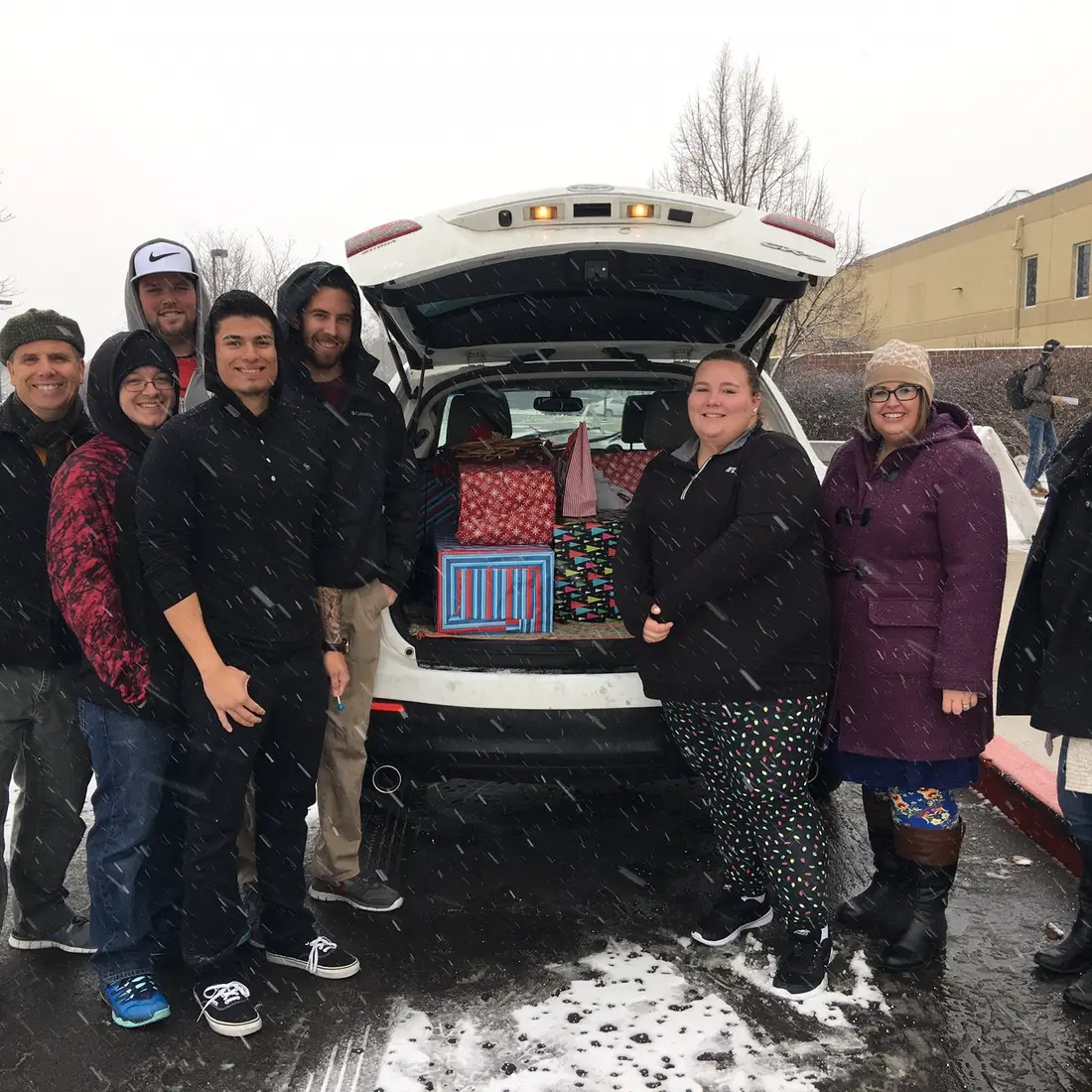 CWI’s Criminal Justice Club and Law Enforcement program students delivering presents
