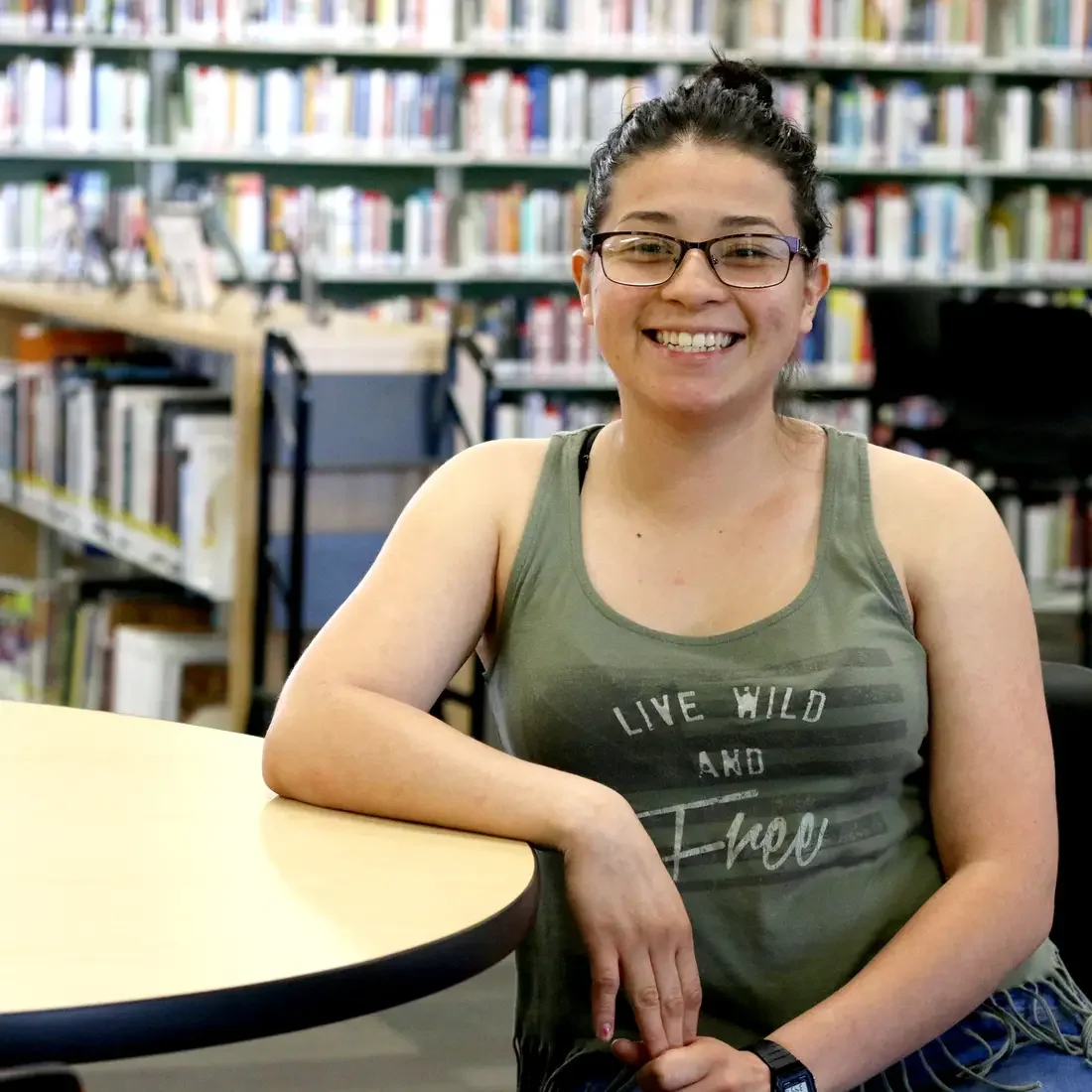 Sarahi Cardoza poses for a photo in the College of Western Idaho library on May 31, 2017 in Nampa, Idaho. Cardoza's involvement in CWI's CLEP program was a launching pad for her college career. 