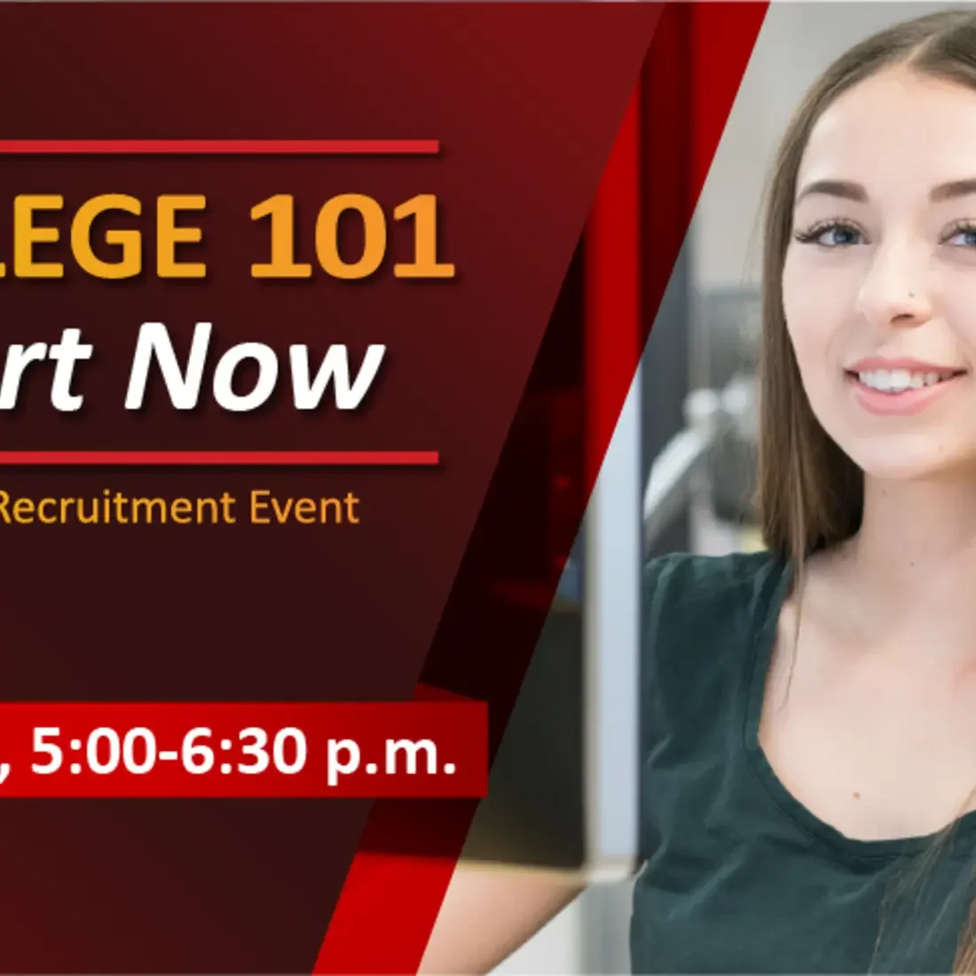 Future student at a computer preparing for a virtual event