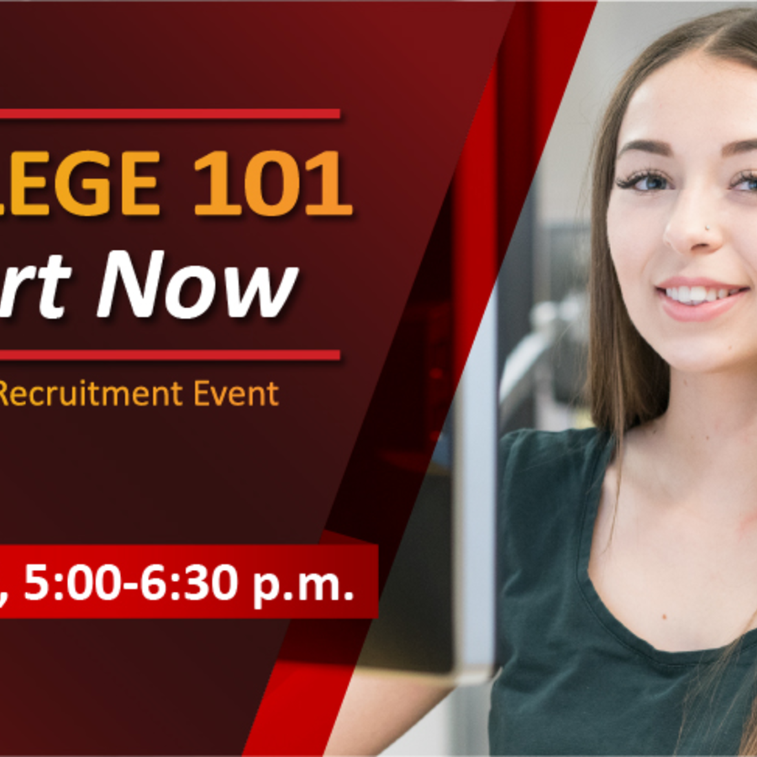 Future student at a computer preparing for a virtual event