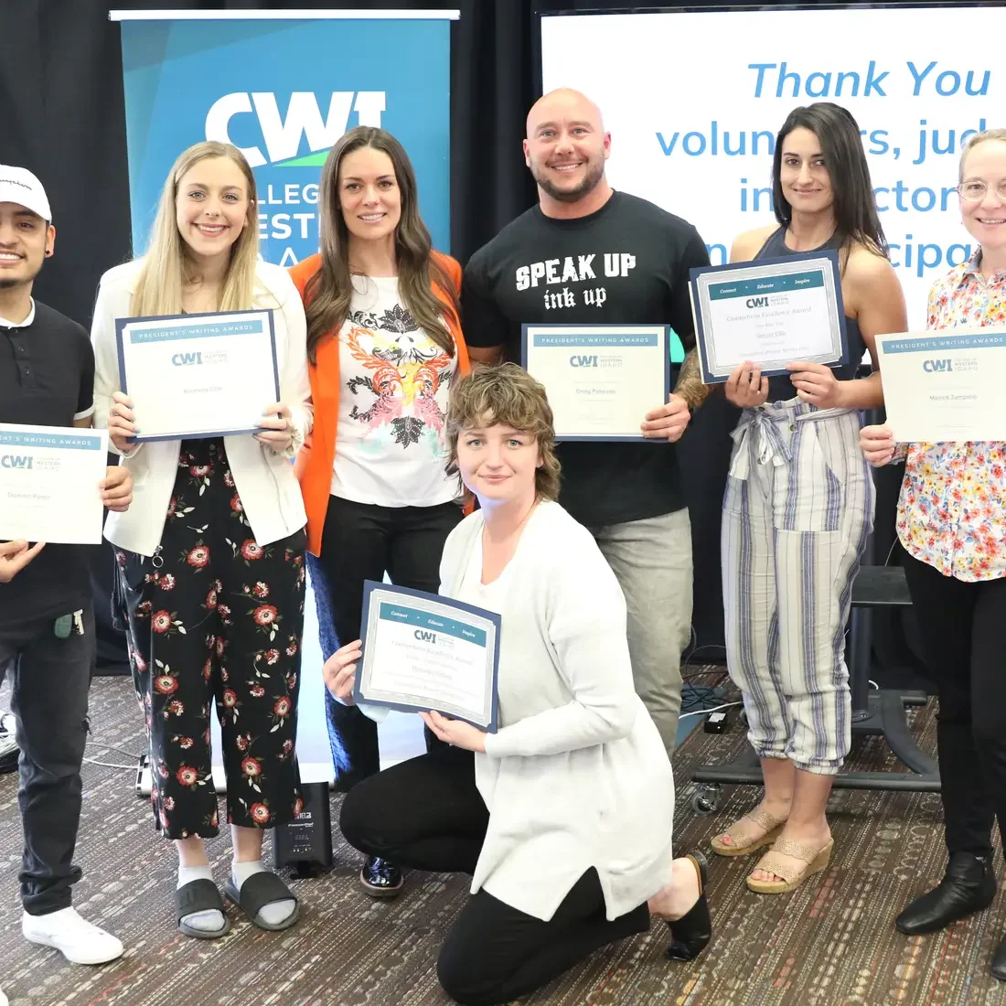 Connections Excellence Award winners with Professor Heather Schoenherr