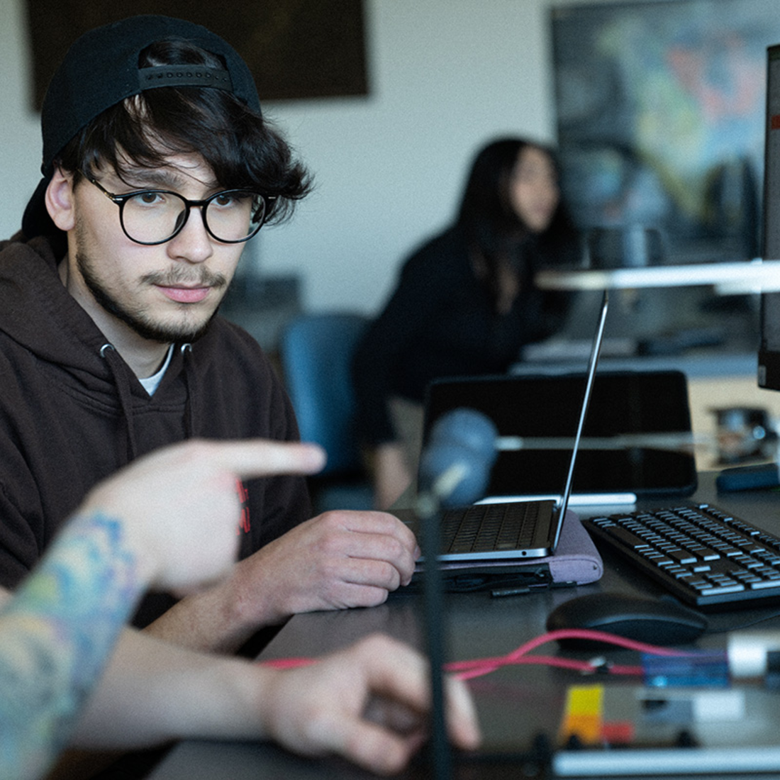 CWI students working on an engineering project