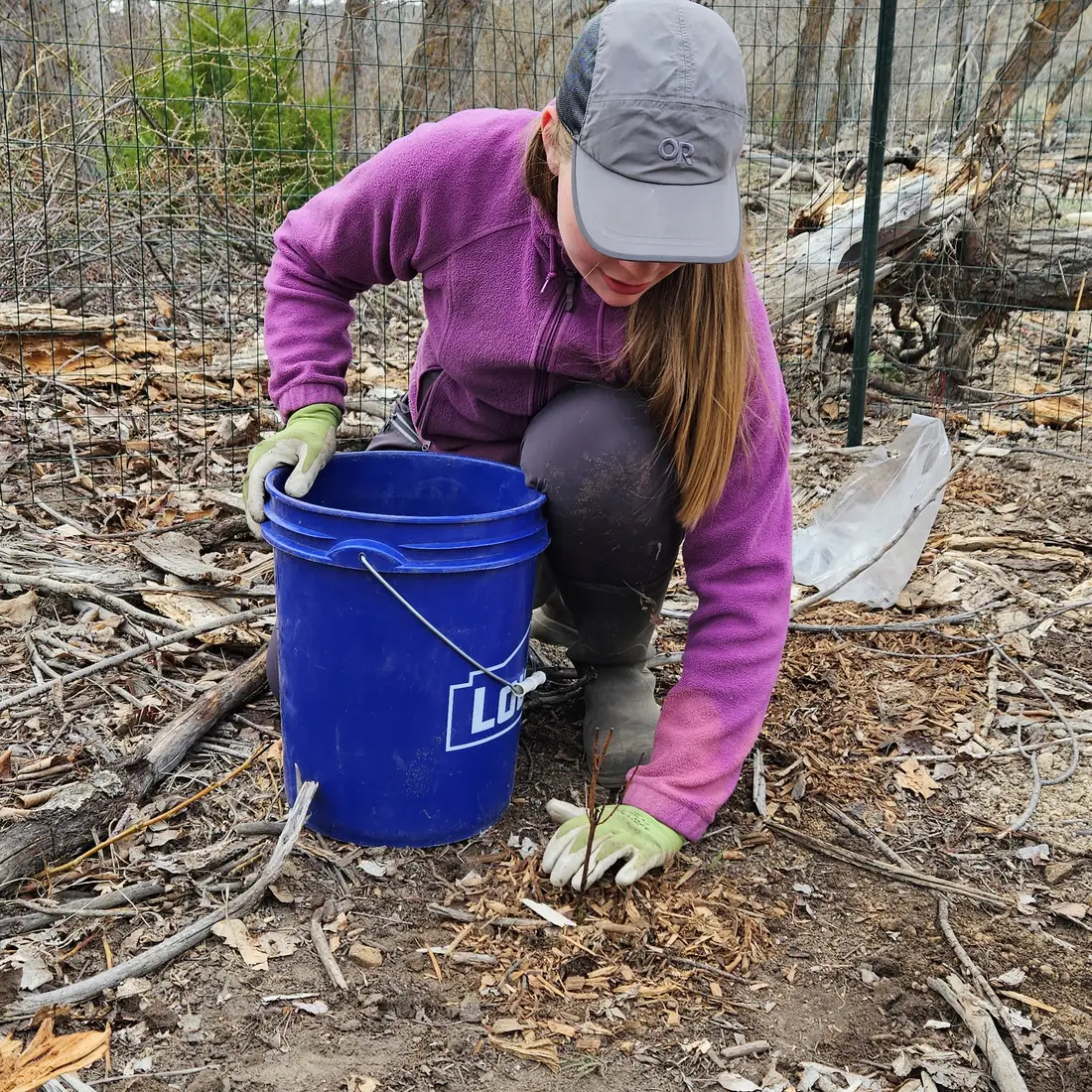 Elizabeth Serocki working on trails 