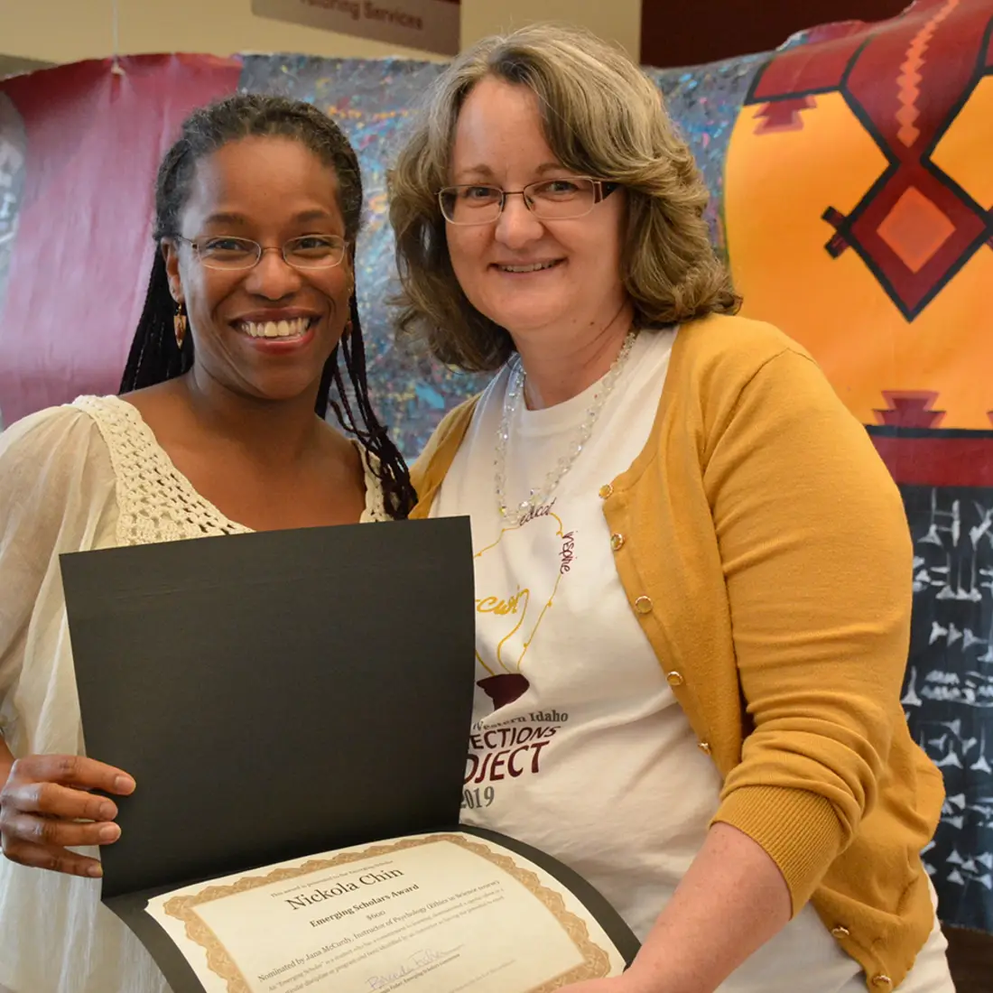 2019 Emerging Scholar, Nickola Chin, with Jana McCurdy