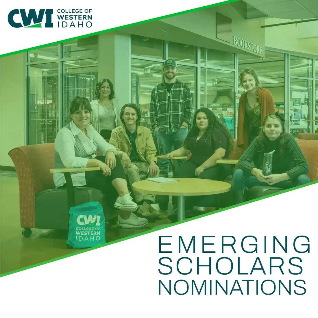 Emerging Scholars Nominations and a group of students looking at the camera