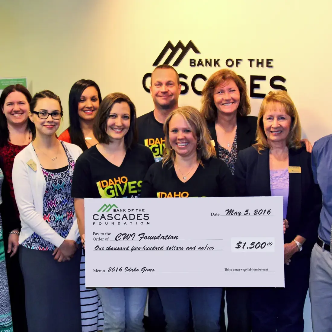 Foundation 2016 idaho gives bank of the cascades 2