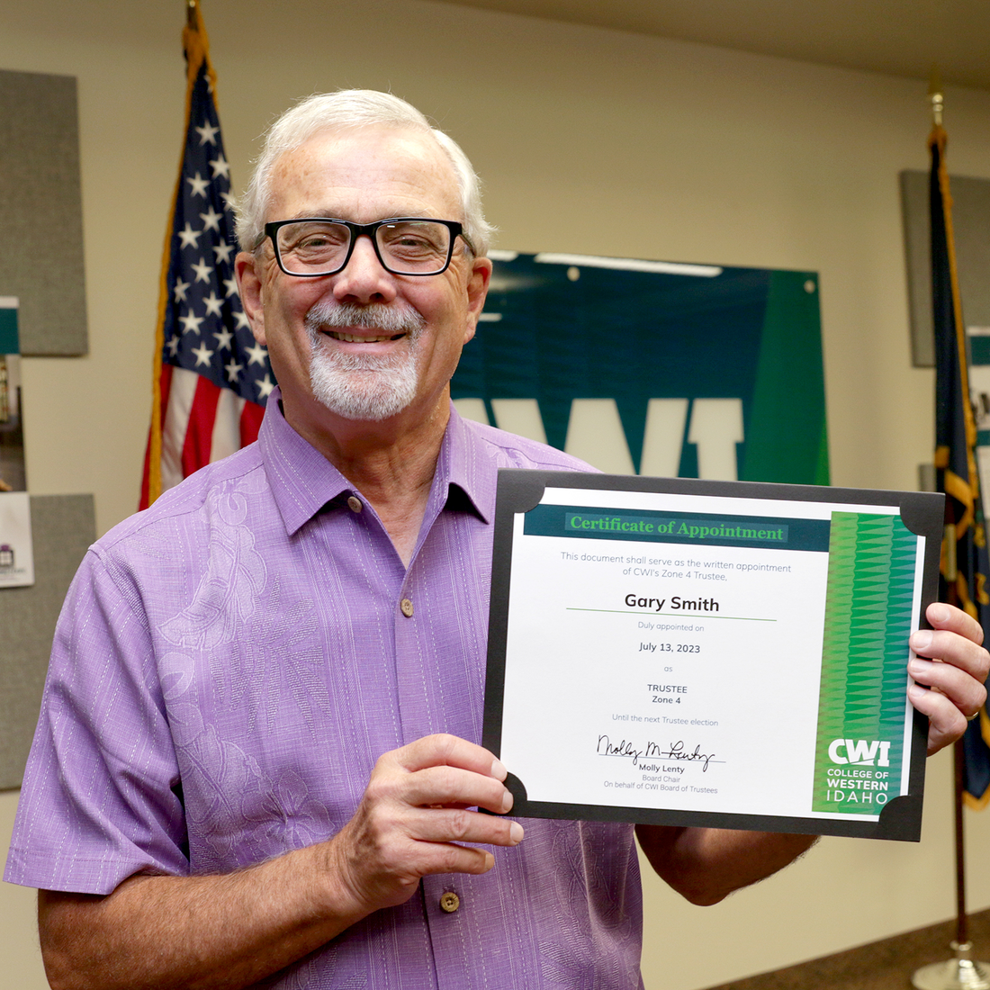 CWI is pleased to announce Gary Smith is the new trustee for Zone 4.