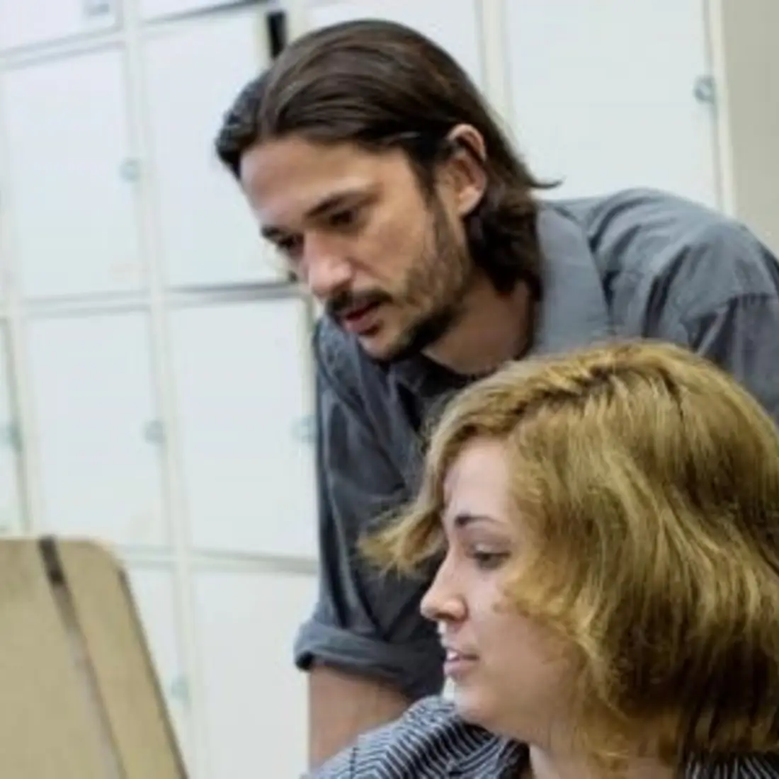 Students working at computer