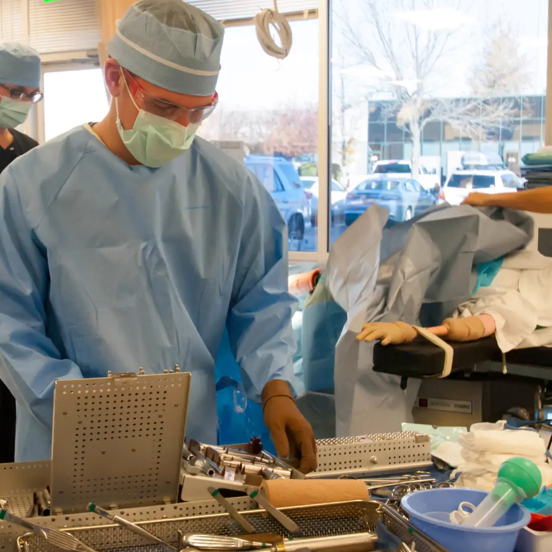 Surgical Technology students working in the lab