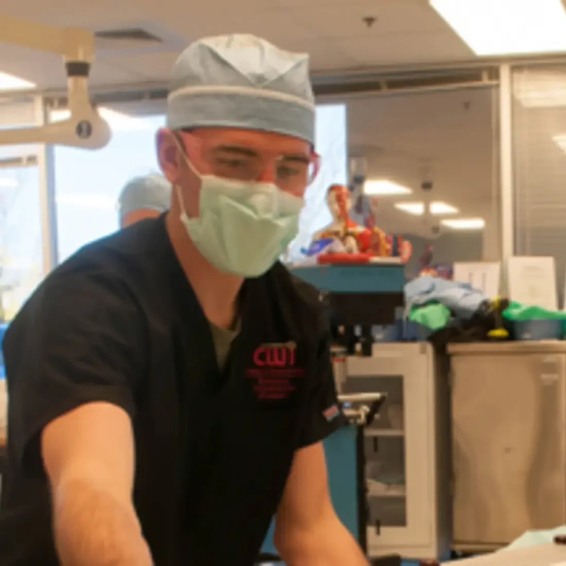 Health Science Student in medical classroom