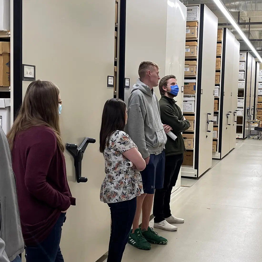 CWI History students touring Idaho State Archives