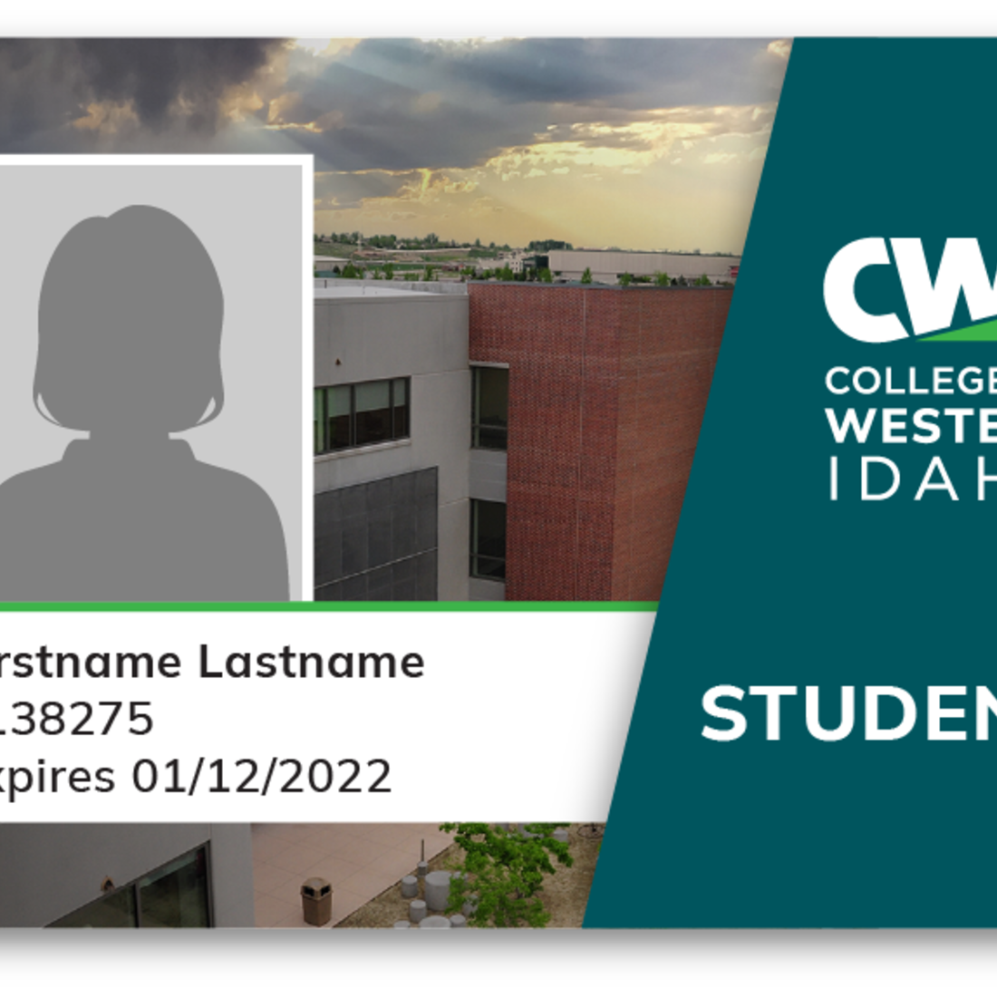 Example of new branding for College of Western Idaho's ID cards.