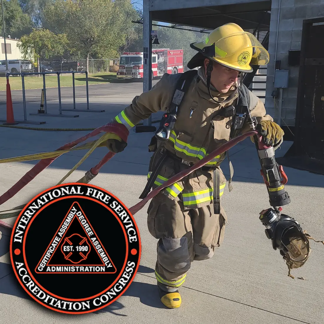 CWI Fire students at work, IFSAC seal