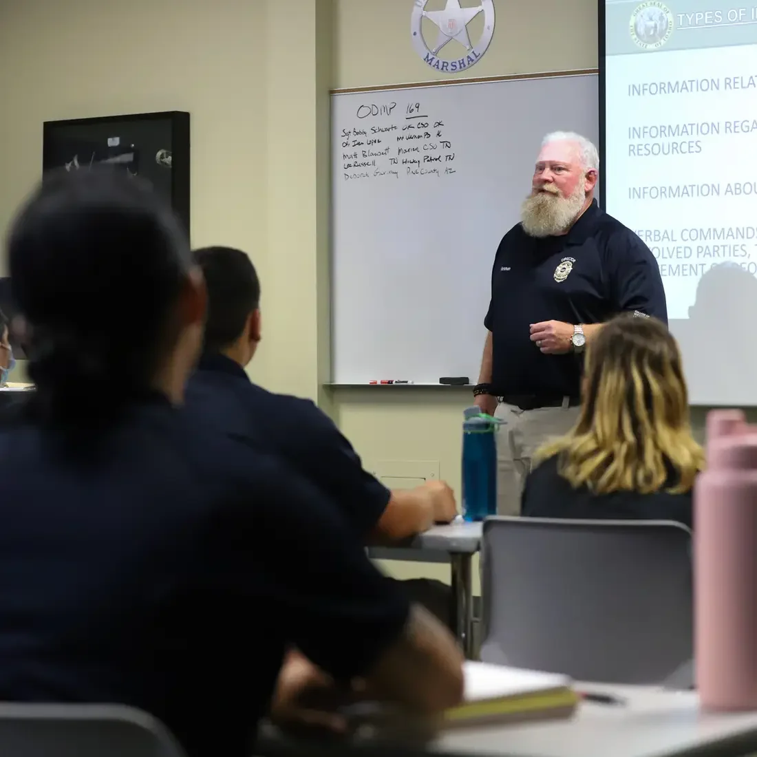 LeRoy Forsman teaching a Law Enforcement class at CWI