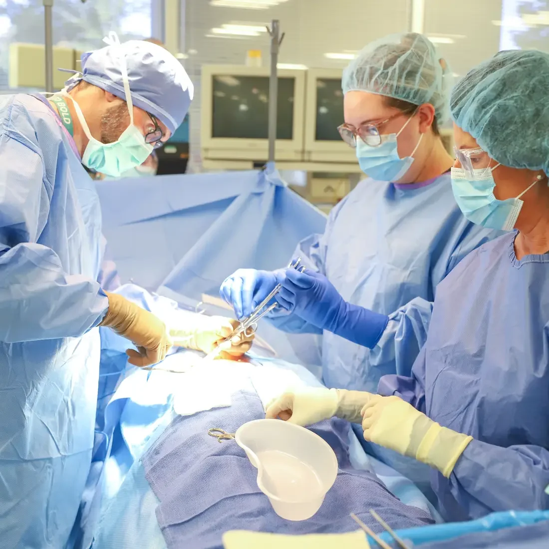 Surgical Technologist students working with instructor