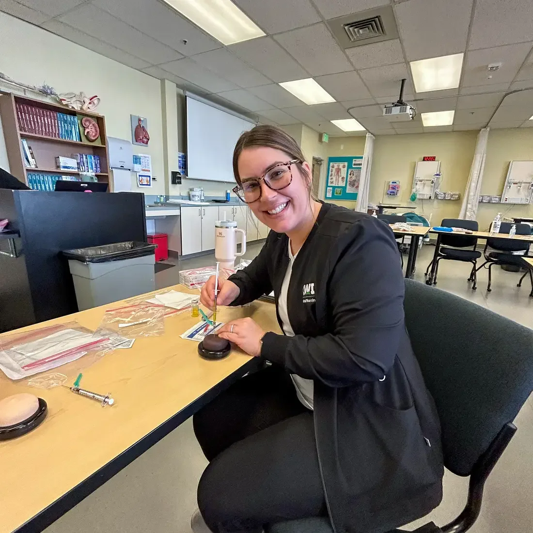 Chelsea Saenz in PN lab class