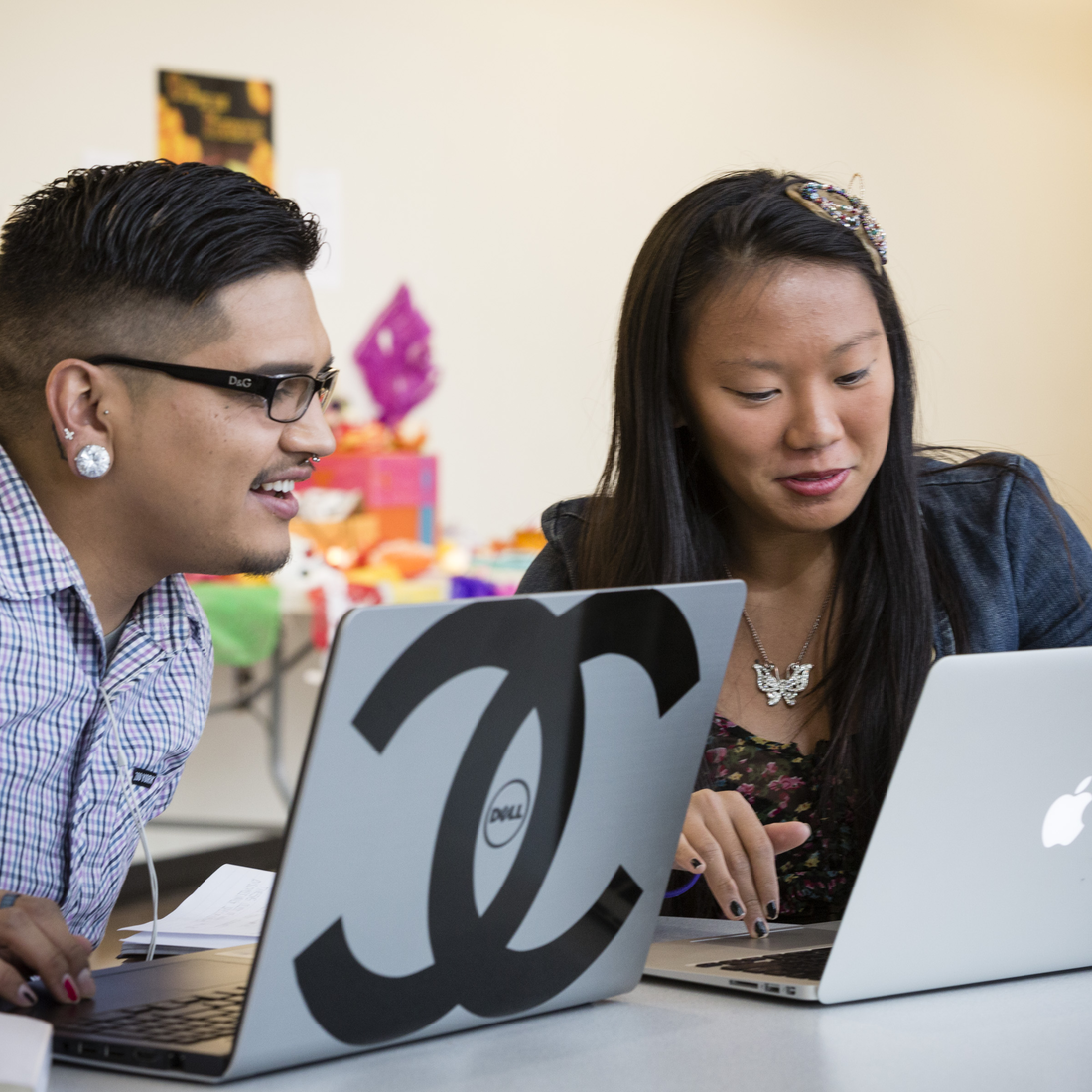 Students on computers