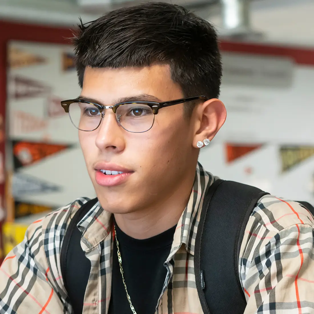 Student working on a computer