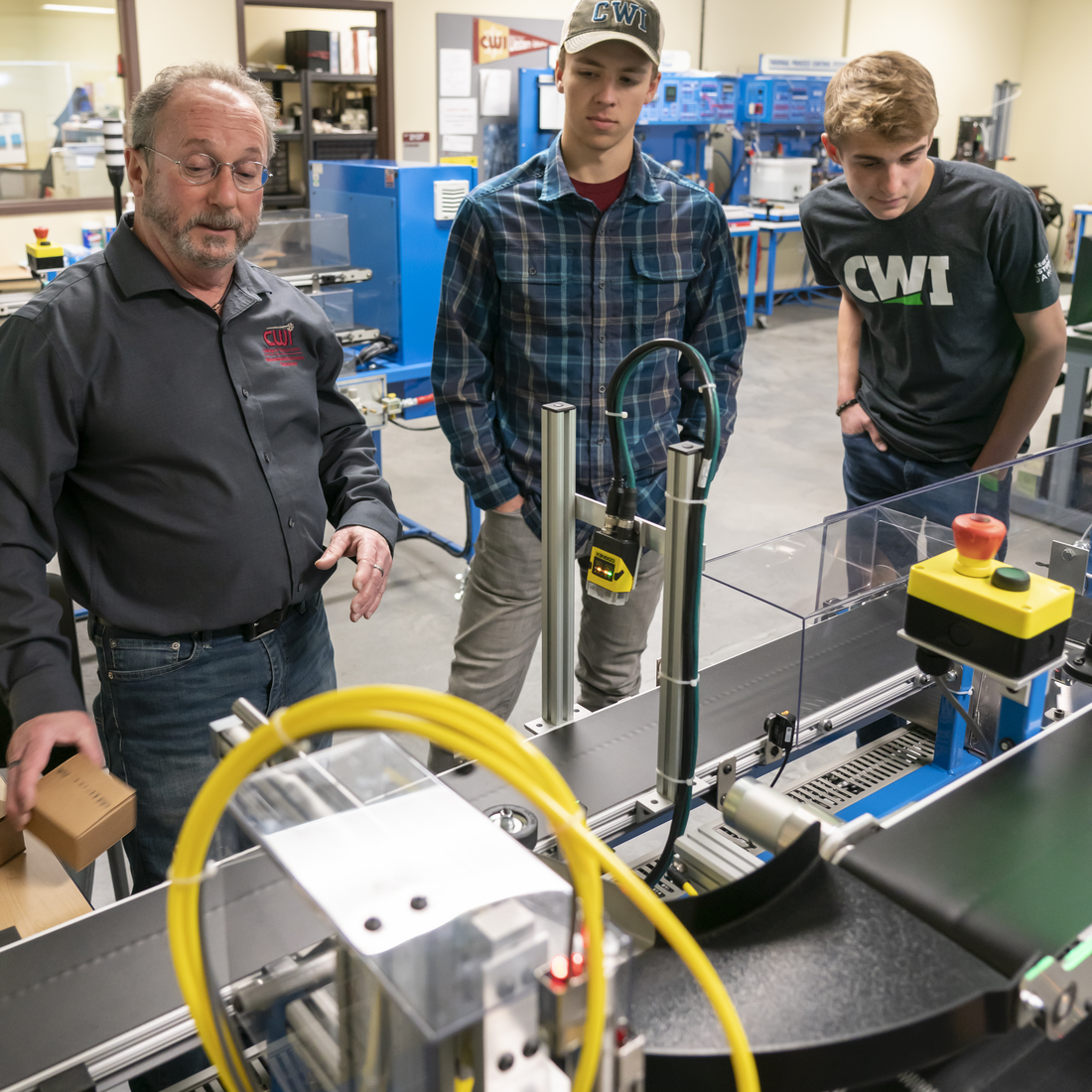 Mechatronics students learning
