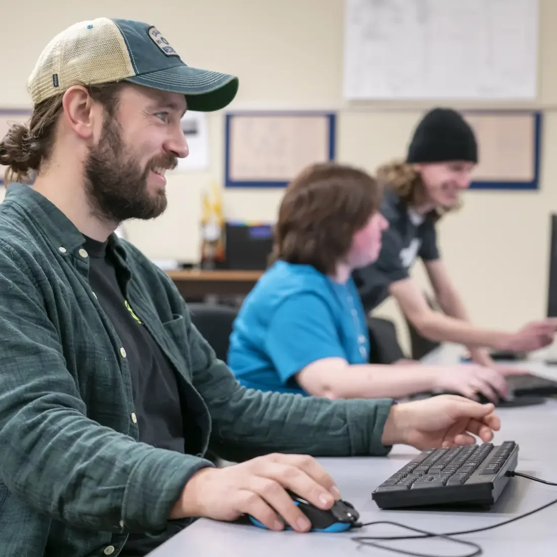 Students working at computers