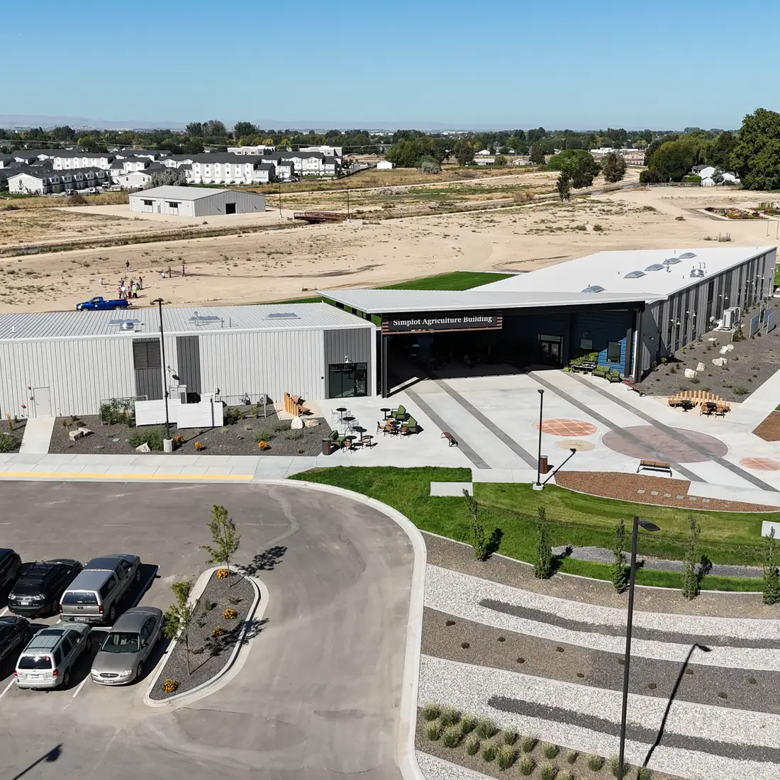 Aerial view of building