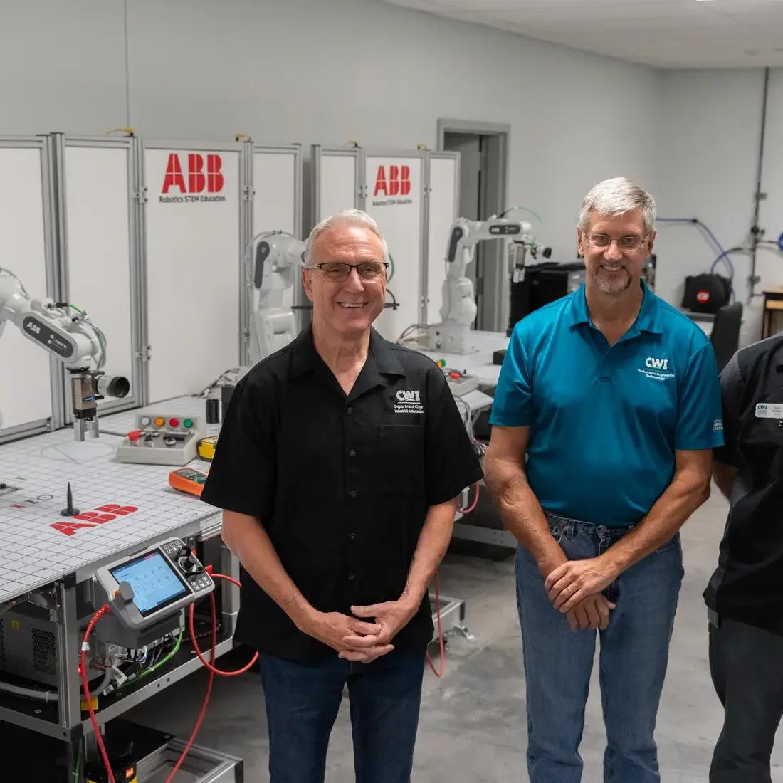 Advanced Mechatronics faculty in classroom with technology