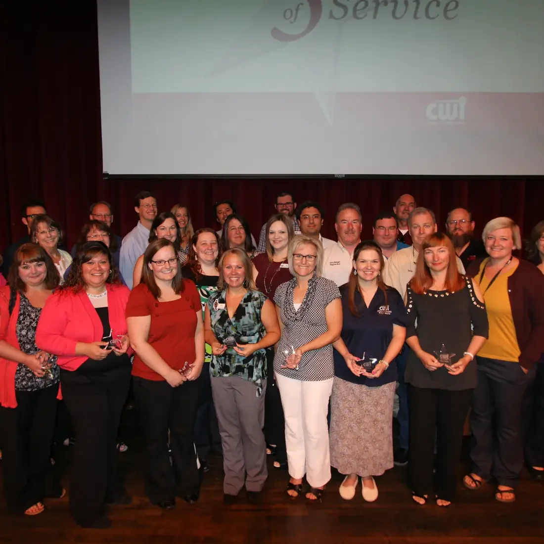 WI recognized employees for achieving five years of service at the College