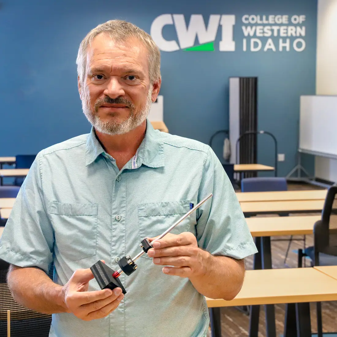 Ray Walsh with his prototype