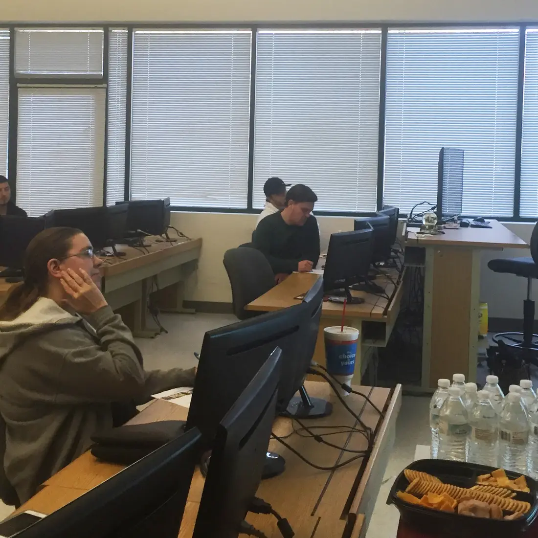 Information Security and Digital Forensics students watching presentation from INL.