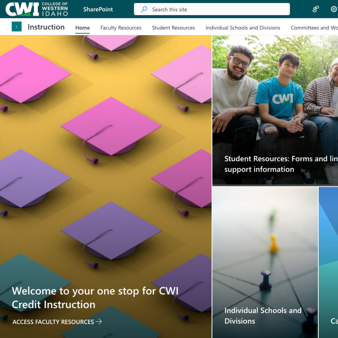A screenshot of a new SharePoint website