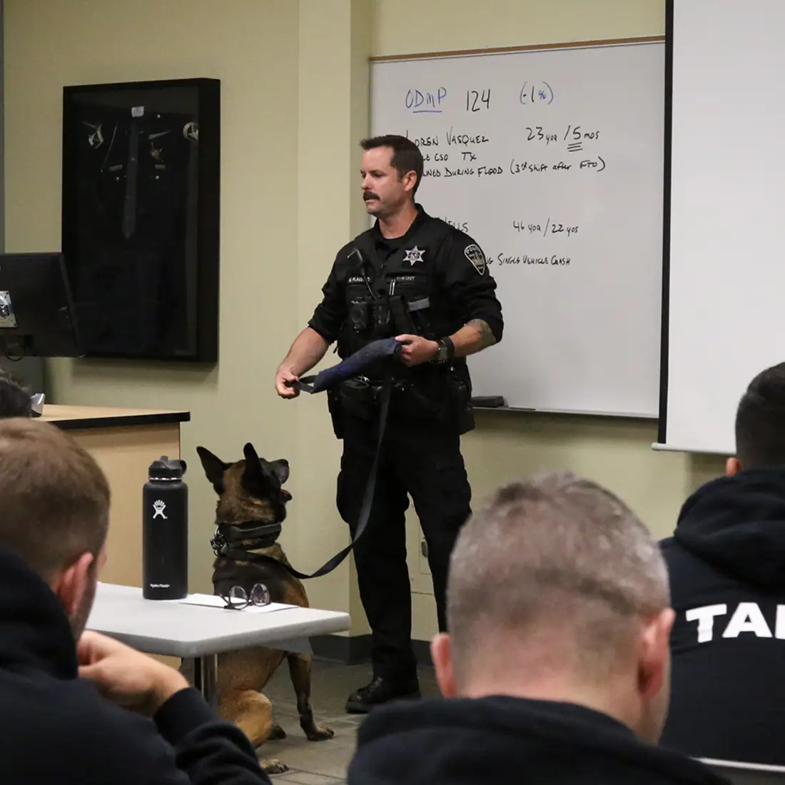 Boise Police K-9 Officer, Marshall Plaisted, and his dog, Geno