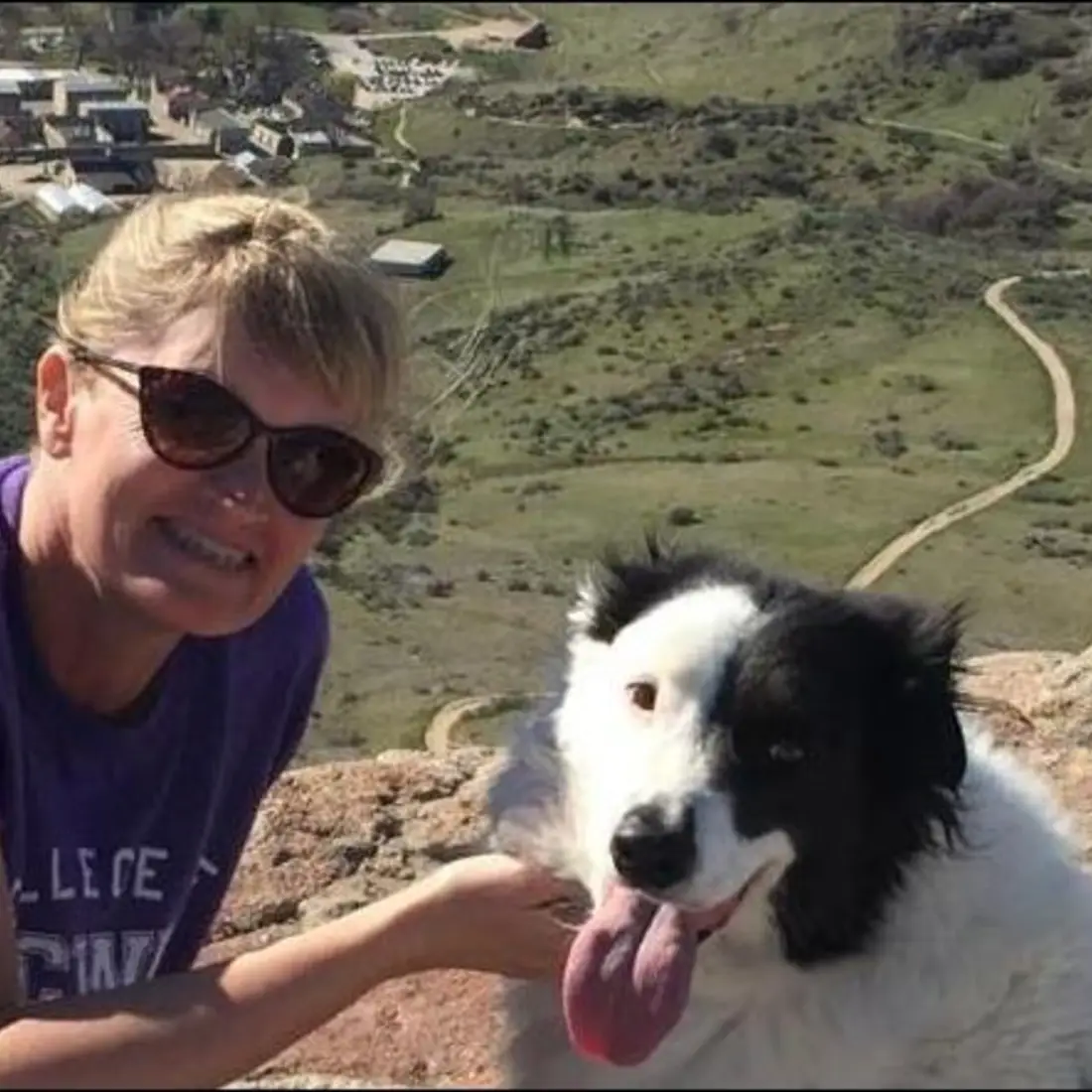 Kim Johanek on trail with her dog
