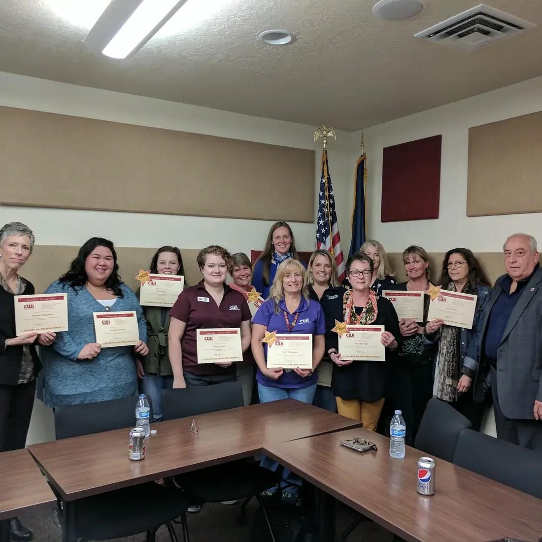Group of employees at president's lunch celebration