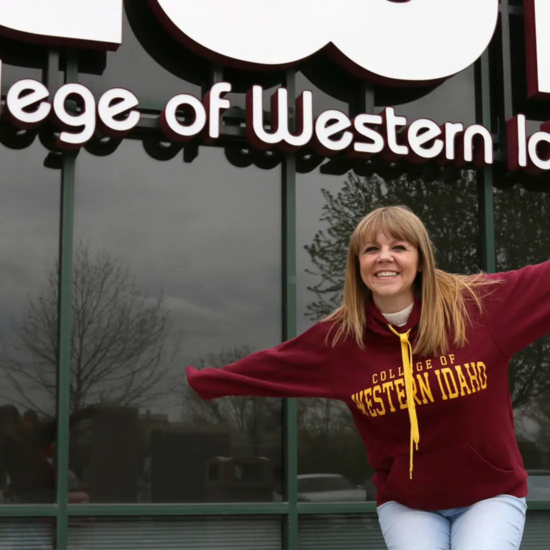 Michelle Hart, with 107.9 Lite FM, at College of Western Idaho