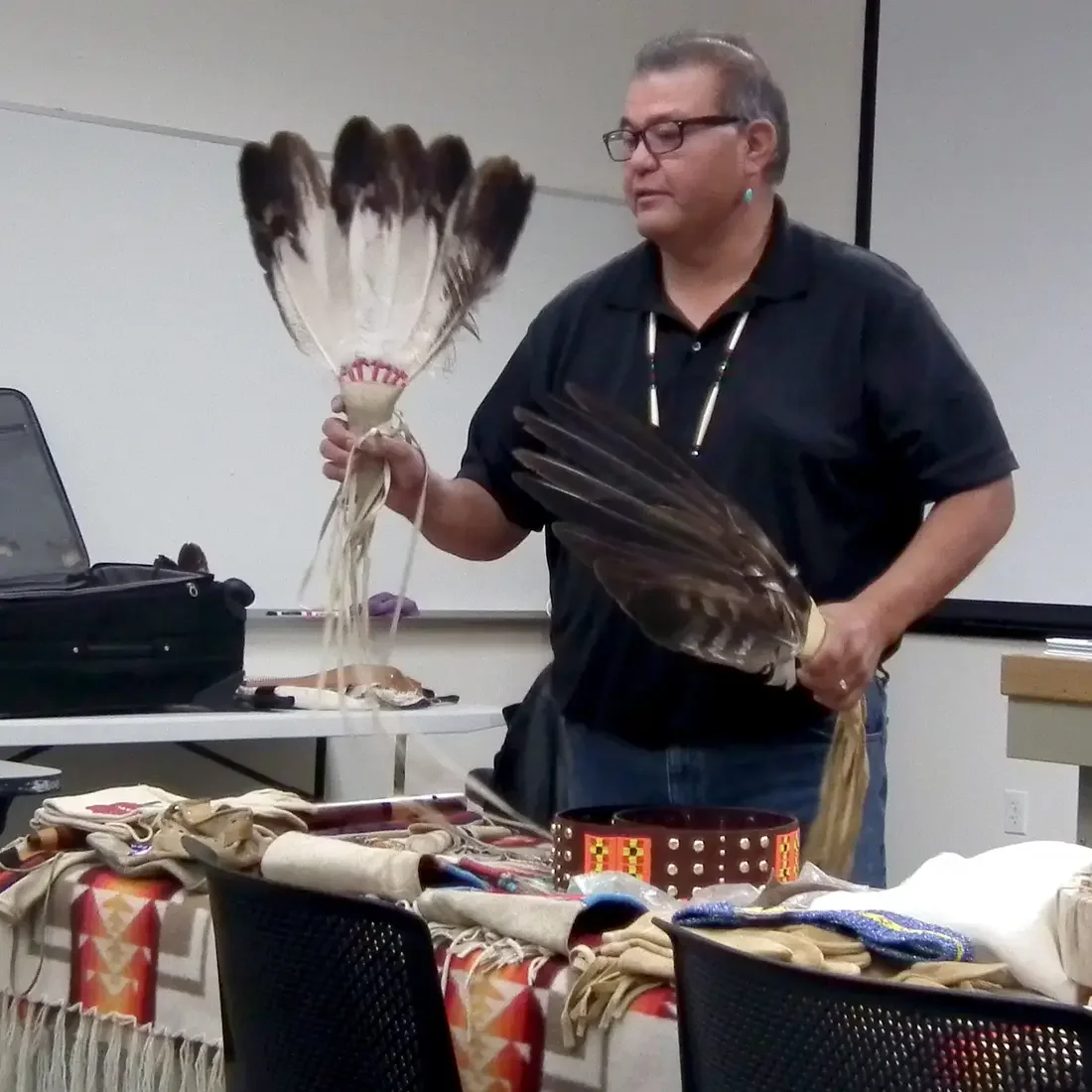Ron Sam of the Northern Paiute Tribe, spoke during an event marking Native American Heritage Month at CWI.