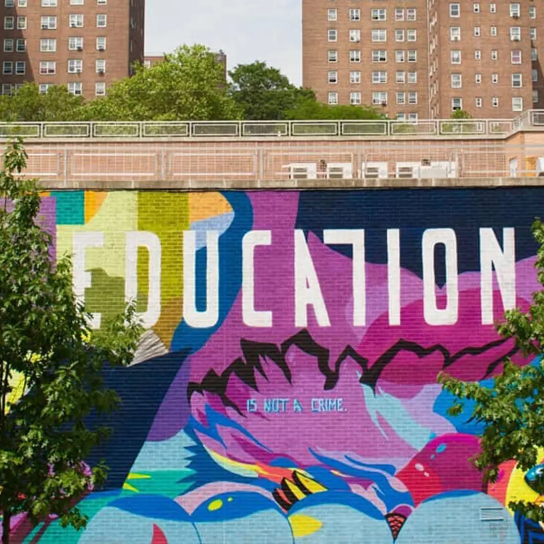 Education is Not a Crime mural