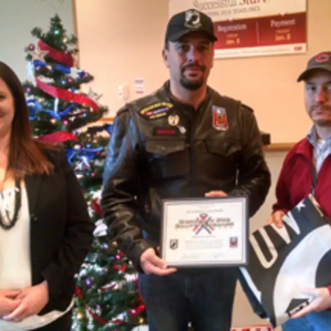 CWI Veteran’s Association President Rachel Ball, Boise Valley POW/MIA Board Member Chris Vertrees, and Matt Haus