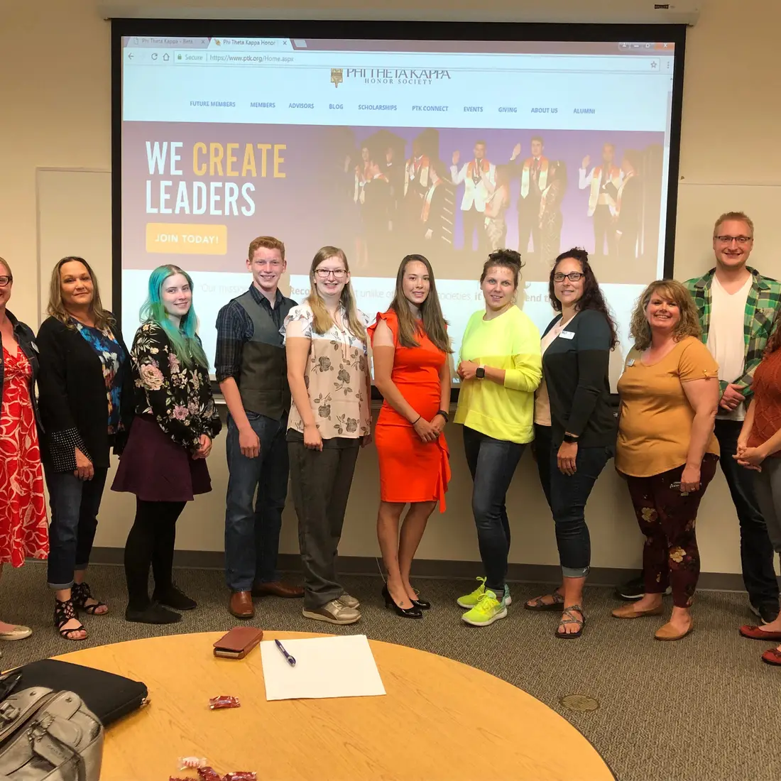 Newly elected 2019-2020 Beta Sigma Pi officers with outgoing officers