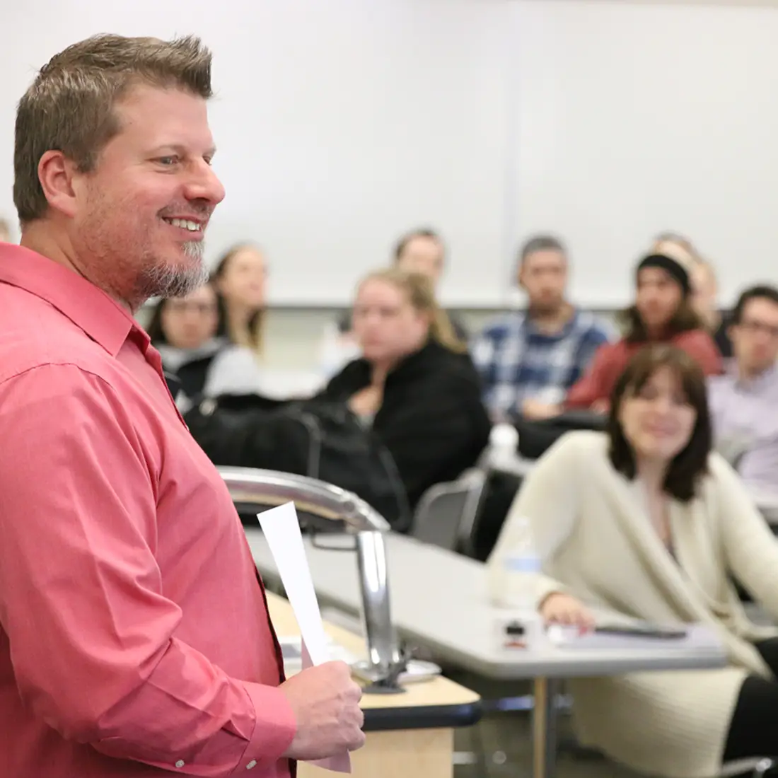 Johnny Rowing speaking to students at Rookie Debate Tournament