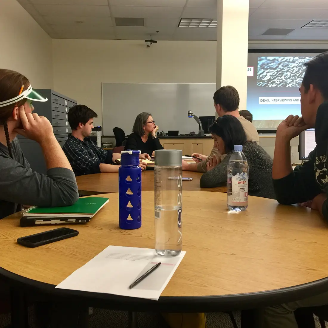 Student in the new COMM 273 class, Media News Writing and Reporting. 