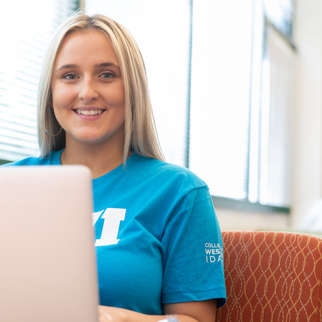 Student working at the computer