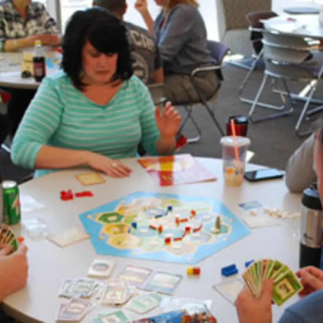 Students at Settlers of Catan Tournament