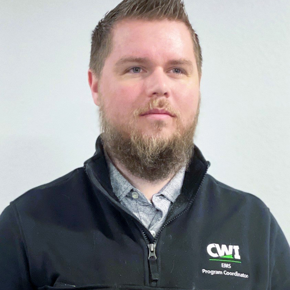 A portrait of Shayne Cluck, Emergency Medical Services (EMS) Program Coordinator at College of Western Idaho