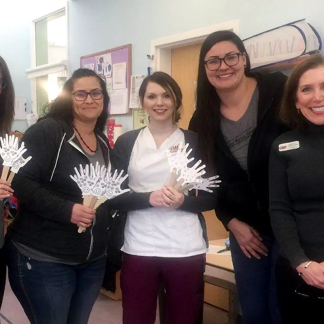 Student Nurses Association teaches hand washing. 