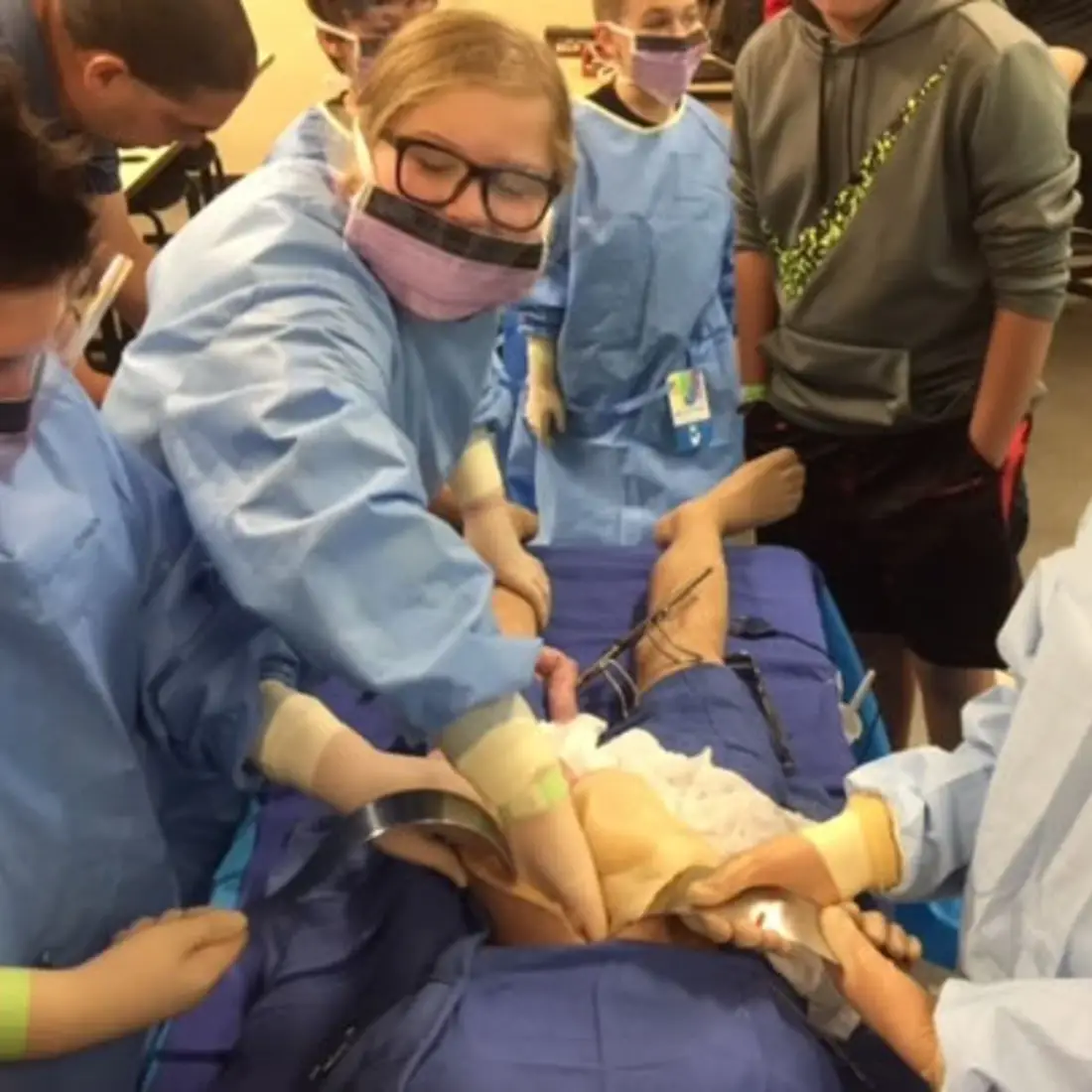 Kids in a hands on workshop at STEM Out