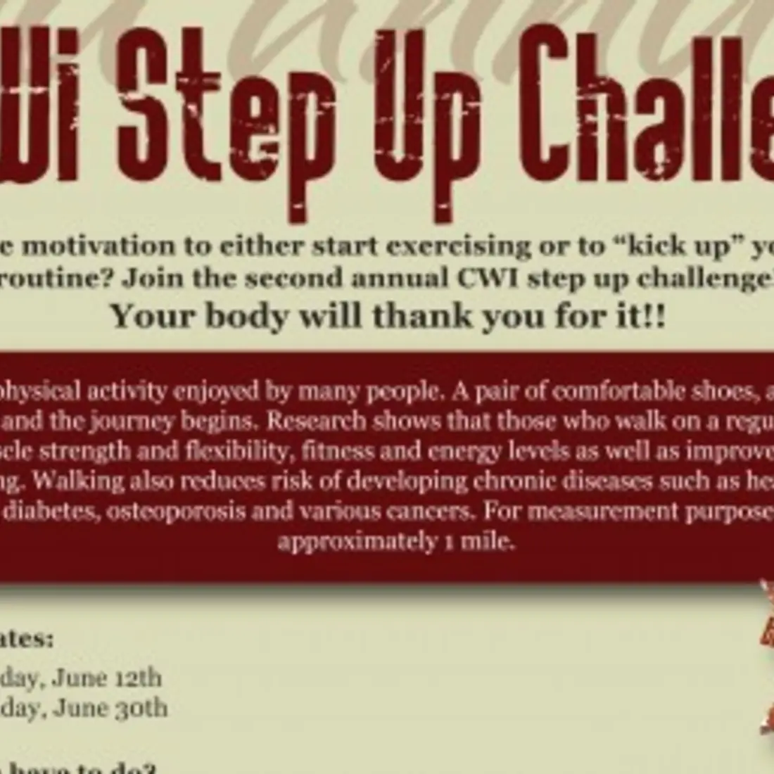 Step up challenge flyer 2017